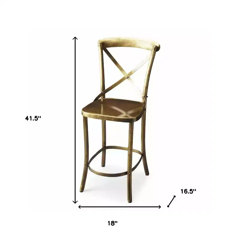 Iron Bar Chair 24''H — Gold Finish