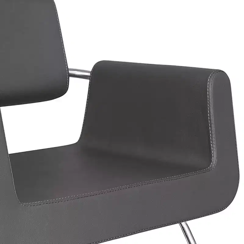 Professional Salon Styling Chair High-Density Foam Steel Frame 360° Swivel Gray Vinyl