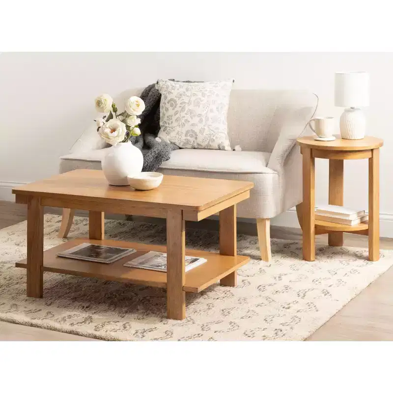 Wood Two-Tier Coffee Table 36''W x 20''D x 18.5''H
