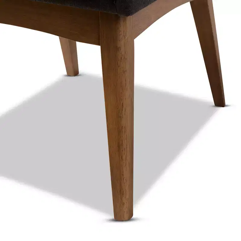 Set of 2 Nexus Mid Century Modern Walnut Wood Fabric Upholstered Dining Side Chair - Baxton Studio