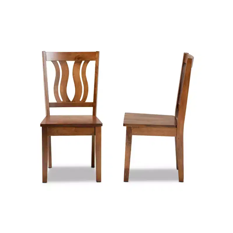 2pc Fenton Wood Dining Chair Set - Baxton Studio