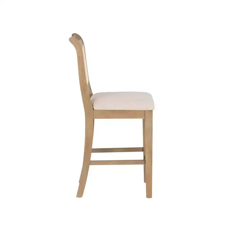 Linon Emmy Cane Counter Height Barstool Natural