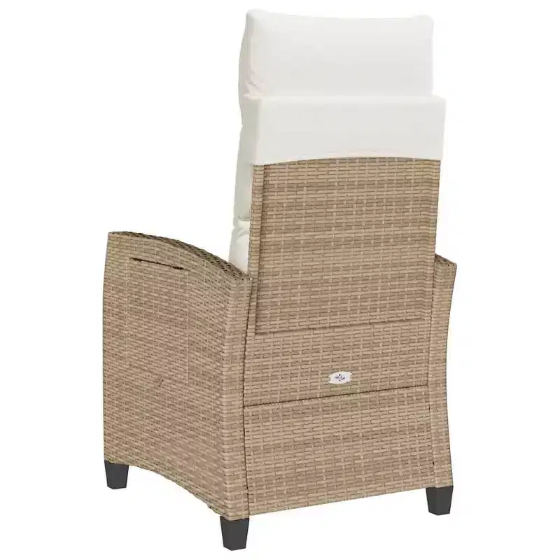 vidaXL Reclining Garden Chair PE rattan, powder-coated steel Medium