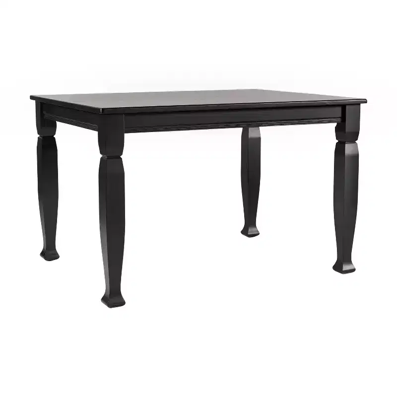 Flash Furniture Grace Solid Wood Dining Table with Turned Wooden Legs, Commercial Grade Heavy Duty Rectangle Wood Table for 4