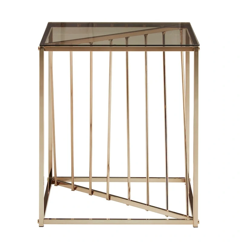 Hannah Square Metal and Glass Top End Tables by iNSPIRE Q Bold