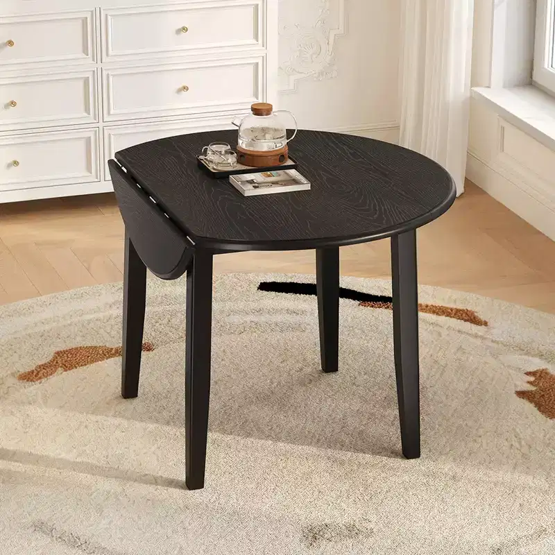 GDFStudio Zimmerman Folding Wood Dining Table with Adjustable Size
