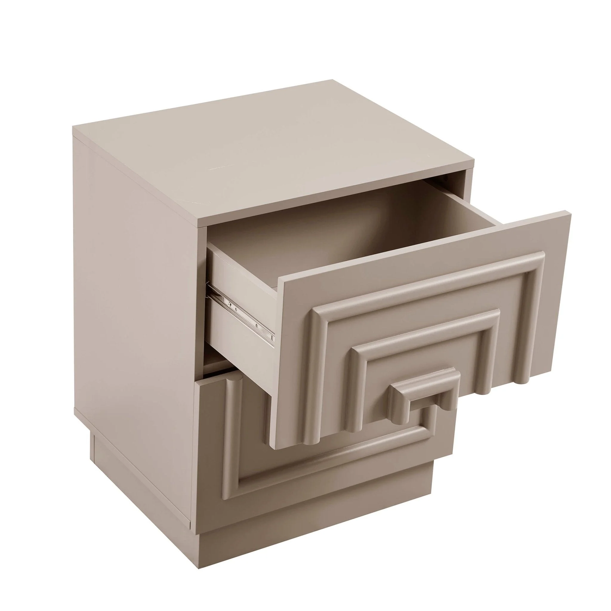 2 Drawer Bedside Table - Taupe