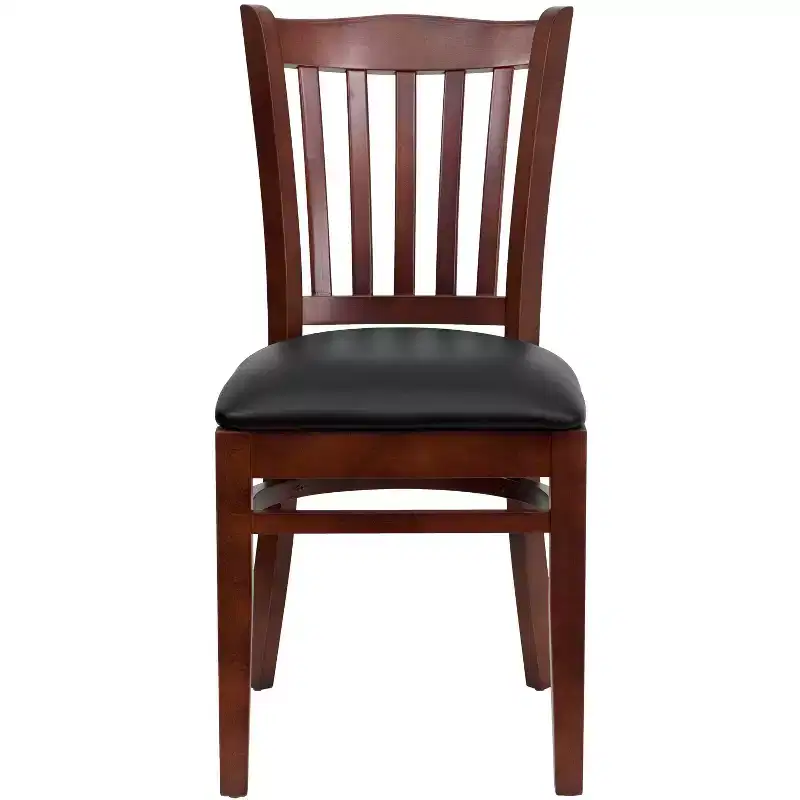 Vertical Slat Back Wooden Restaurant Chair