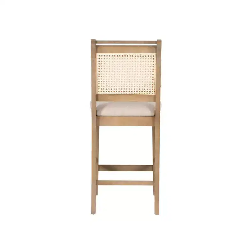 Linon Emmy Cane Counter Height Barstool Natural