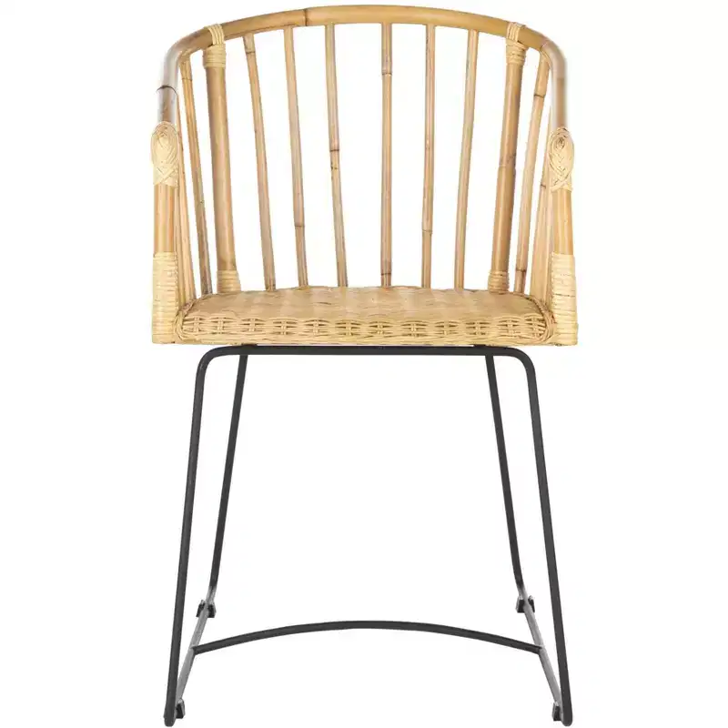 Siena Rattan Dining Chair - DCH6501 - Natural Unfinished/Black - Safavieh