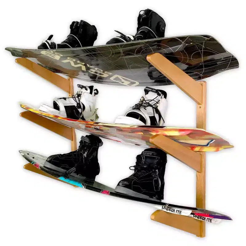 StoreYourBoard TidyTimber Wakeboard Storage Wood Rack | Holds 3 Wakeboards