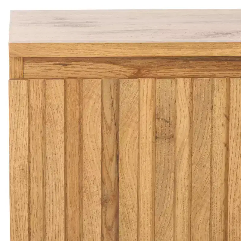 2-Drawer Nightstand in Oak Finish with Metal Glides