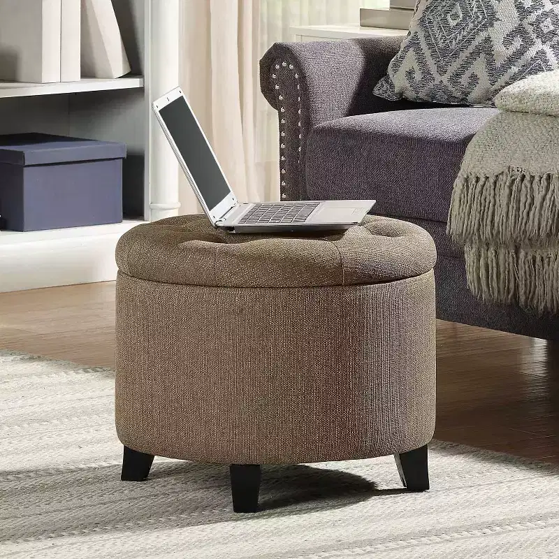 Round Storage Ottoman