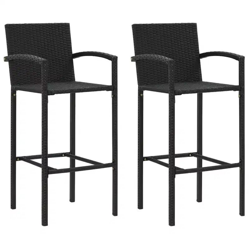 Bar Stool  Brown PE rattan, powder-coated steel Standard