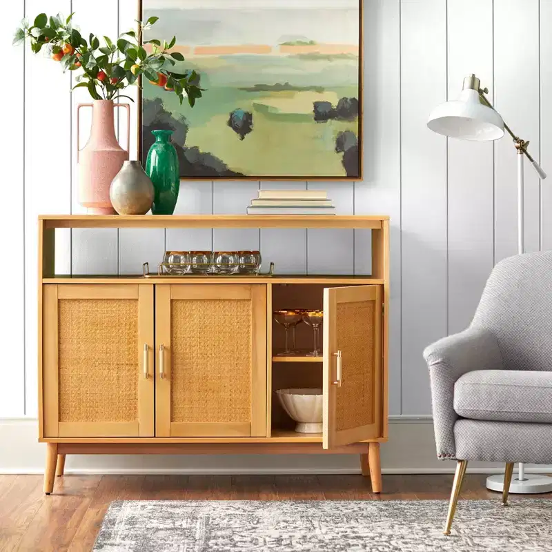 Buylateral Ervine Sideboard: Credenza Buffet Console, Adjustable Shelves