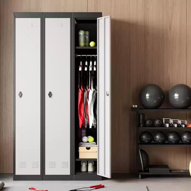 71 Inch 1-Door Metal Locker, Slim Steel Storage Cabinet with Hanging Rod & Shelf for Office, School, Gym