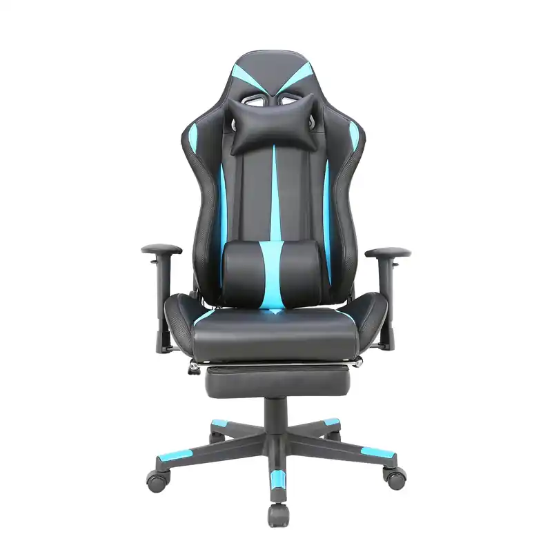 PU Gaming Office Chair with Lumbar Pillow & Leg Rest