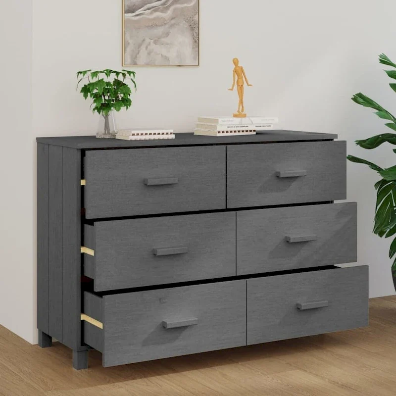 Sideboard Buffet Console Cabinet with Storage Solid Wood Pine - 44.5x15.7x31.5