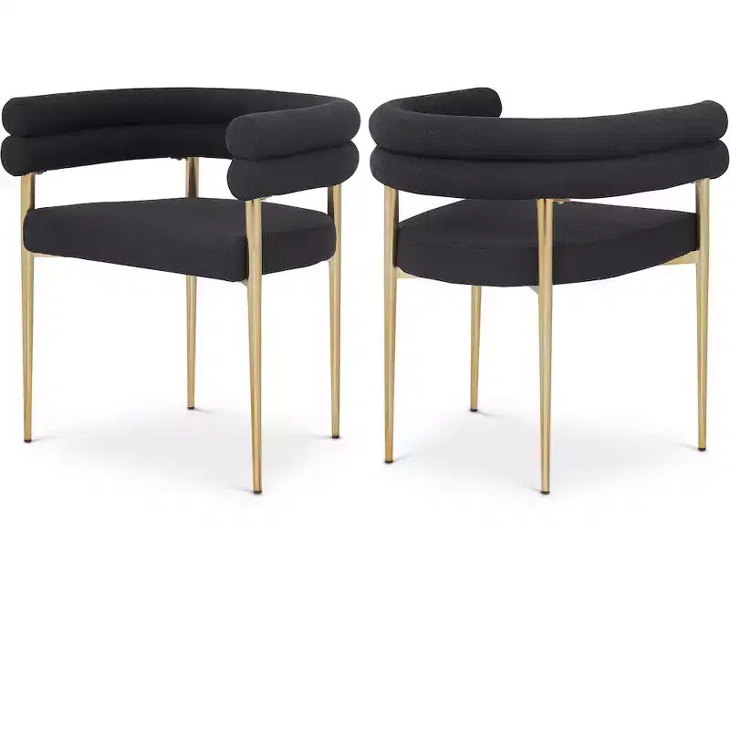 Meridian Furniture,Brielle Boucle Fabric Dining Chair, Set of 2