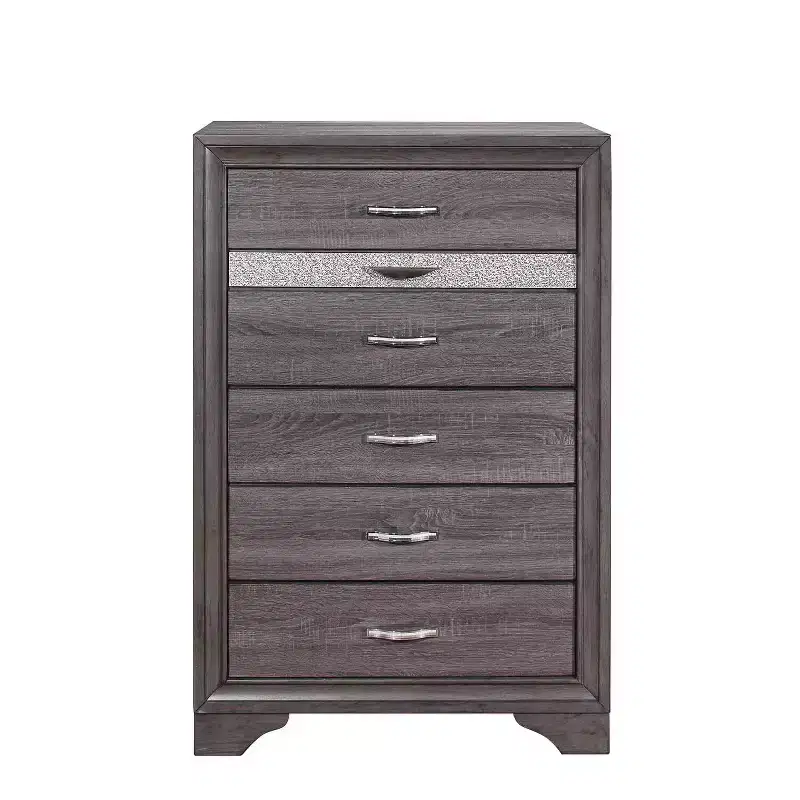 19 in.H Melamine Vertical Dressers with 4 - Drawers in Gray Finish
