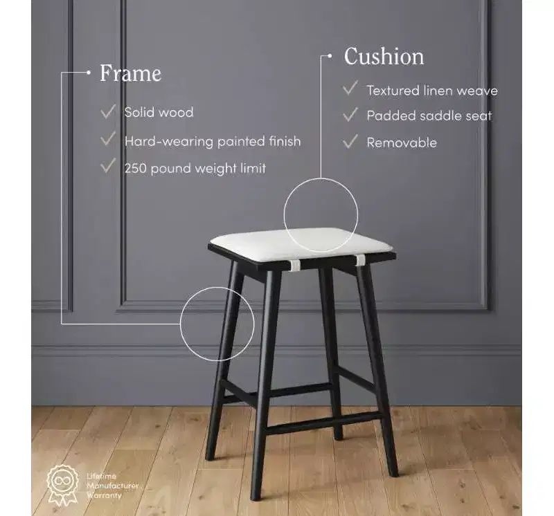 Nathan James Set of 4 Barker Boucle Counter Height Barstools