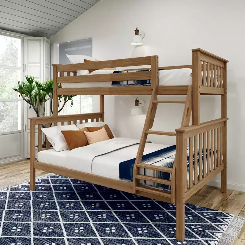 Solid Wood Twin over Full Bunk Bed, No Box Spring Needed, Low VOC, 400 lb Capacity