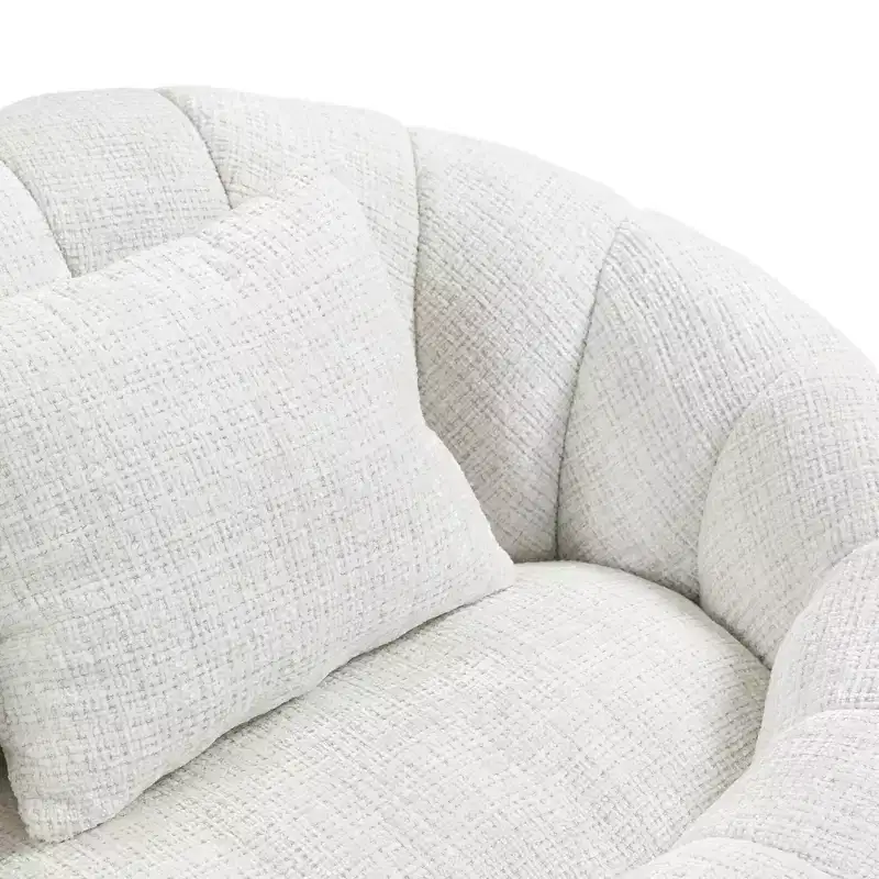GDFStudio Anna Chenille Tufted 57.06 W Bean Bag Sofa with 2 Pillows