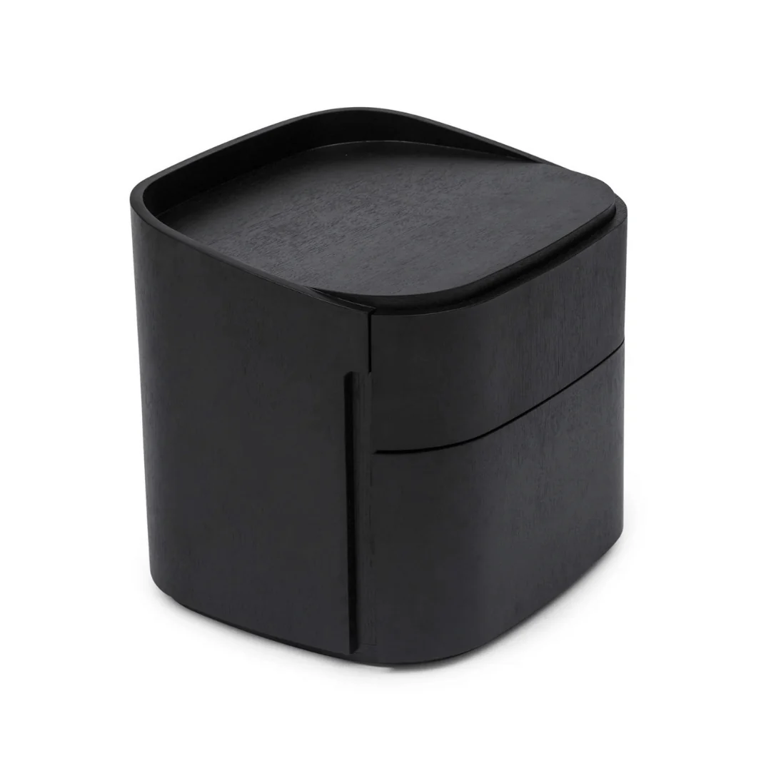 Modern Black oak Oak Bedside Table with Soft Close for Bedroom