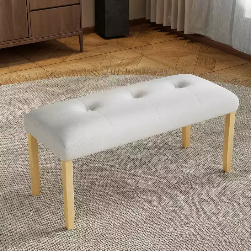 MAYEERTY Upholstered Tufted Bench, Fabric End of Bed Bench