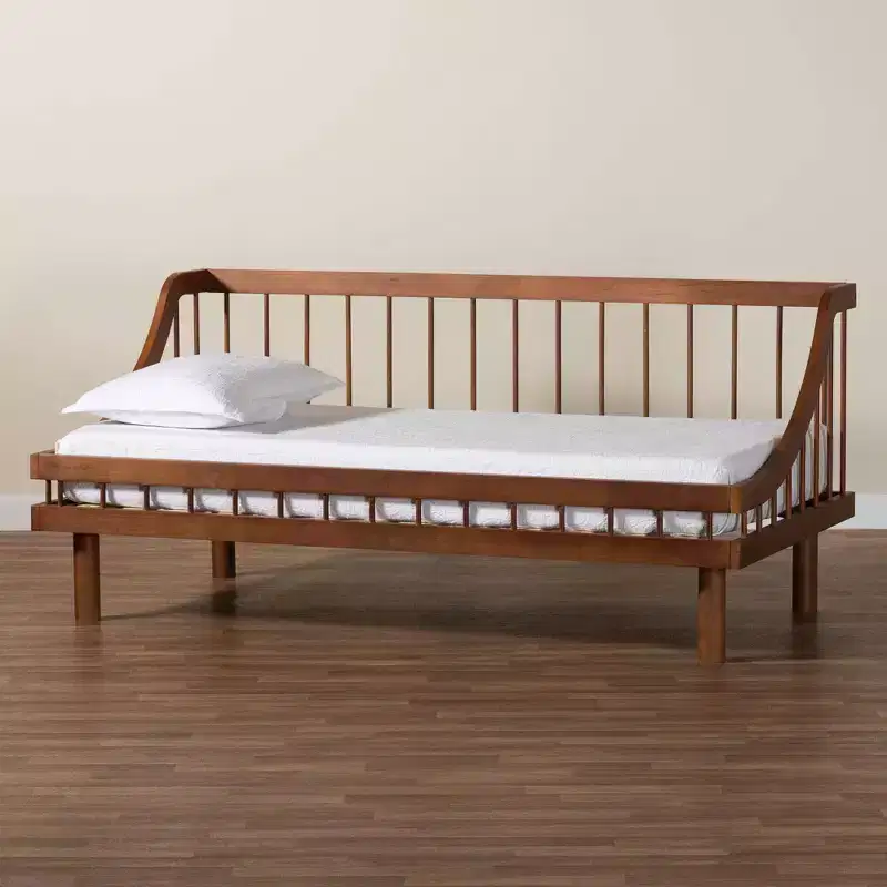 Wood Twin Daybed Walnut Brown