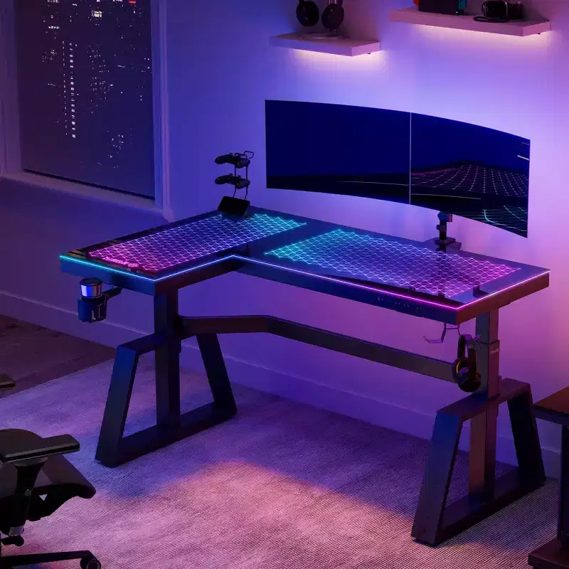 EUREKA ERGONOMIC GTG-L60 Pro, 60x23 Glass Desktop Gaming Standing Desk