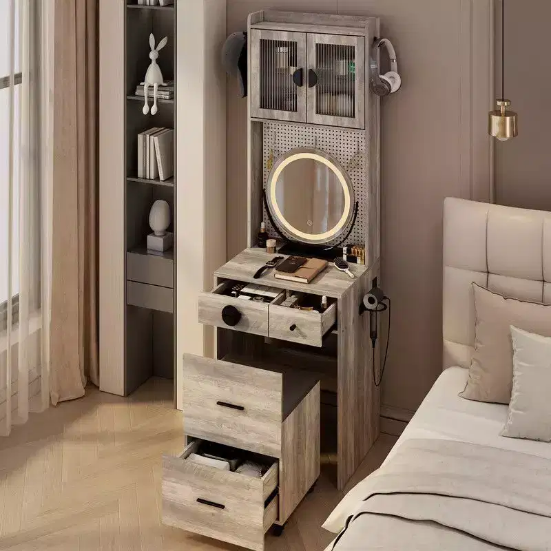 Karl Home Makeup Vanity Set with LED Lights and Power Outlets