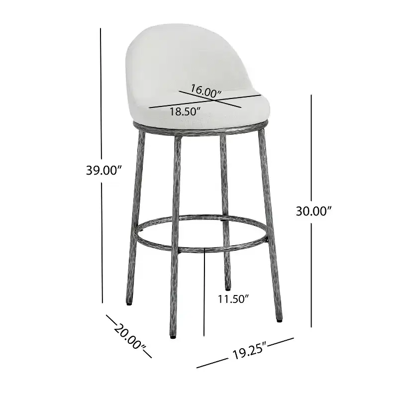 Christopher Knight Home Chaiwat Modern Metal Upholstered Bar Stools (Set of 2)