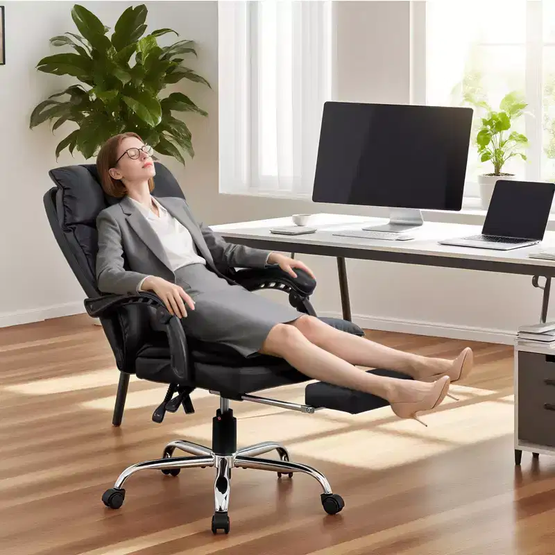 Office Computer Chair, Adjustable headrest and Lumbar Support, Desk Chair Reversible armrests