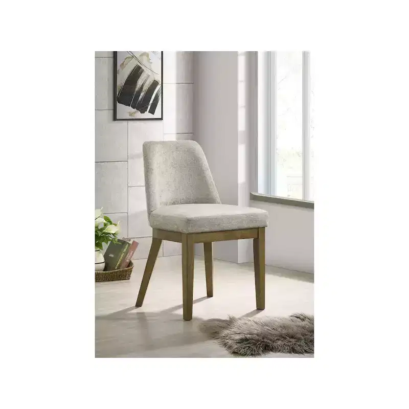 Coaster,Castlewood Upholstered Dining Side Chair Brown Oak (Set of 2)