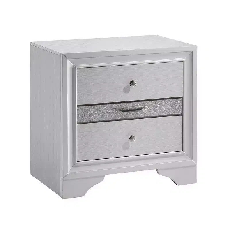 Royal Hampton Solid Wood Night Stand With Jewelry Drawers, White