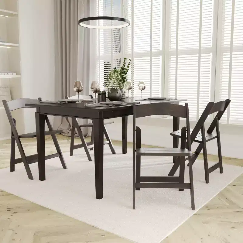 Early American Wood / Oak / White Solid Wood Folding Dining Chair – Seats 1
