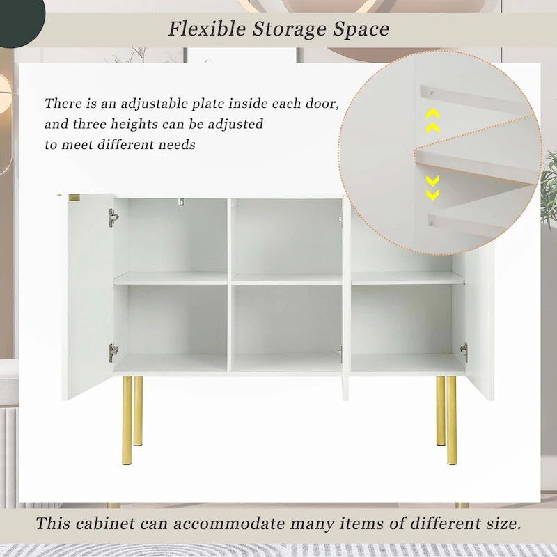 Luxury Style Sideboard with Gold Metal Legs