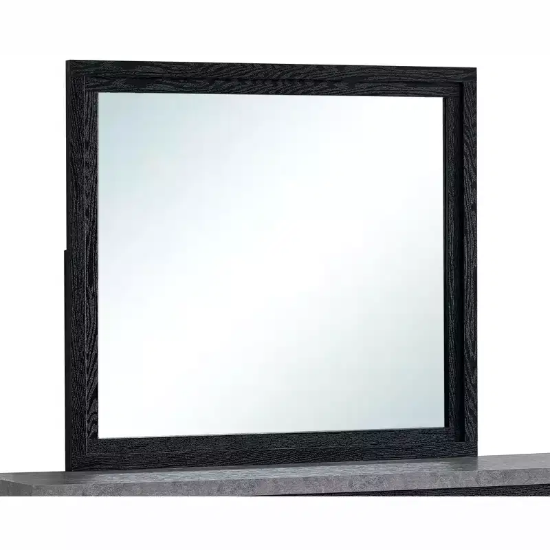 41 in. W x 37 in. H Rectangle Wood Frame Black Dresser Mirror