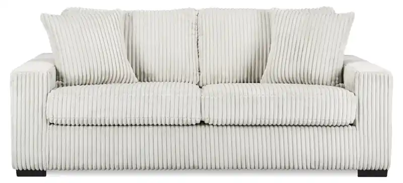 87 Light Grey Fabric Sofa with Track Arms and Reversible Seat and Back Cushions
