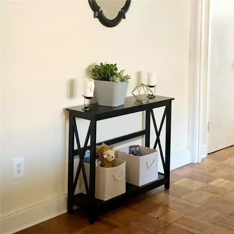 2-Tier X-Design Console Table Sofa Side End Table for Living Room