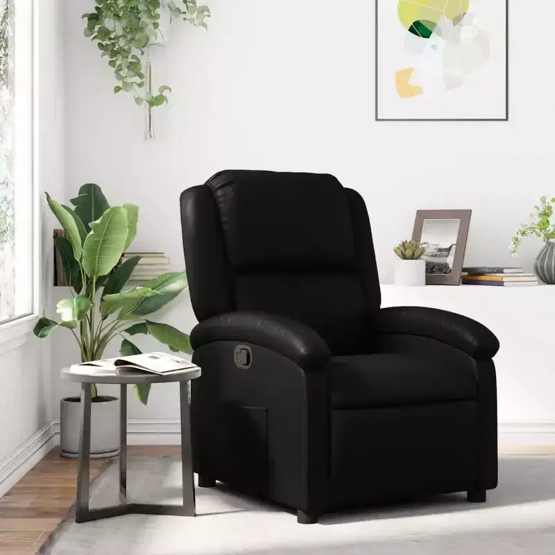 vidaXL Recliner Chair Black Faux leather, metal, plywood Recliner Chair