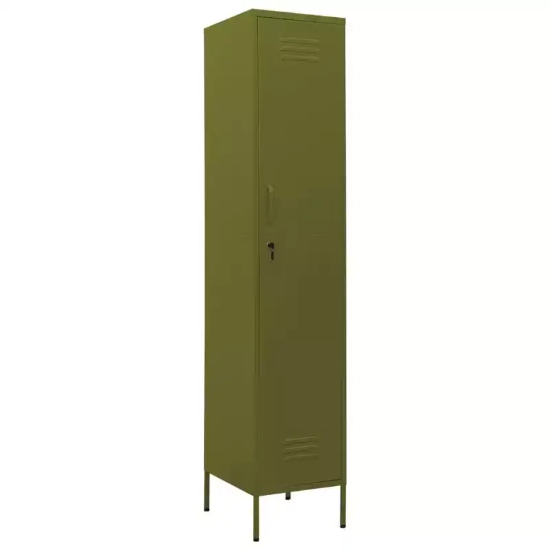 vidaXL Metal Storage Cabinet Storage Locker Organizer for School Office Steel - Olive Green