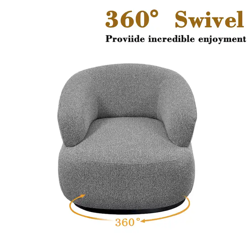 Kieon 33W 360 Swivel Modern Barrel Chair Accent Chair Set of 2