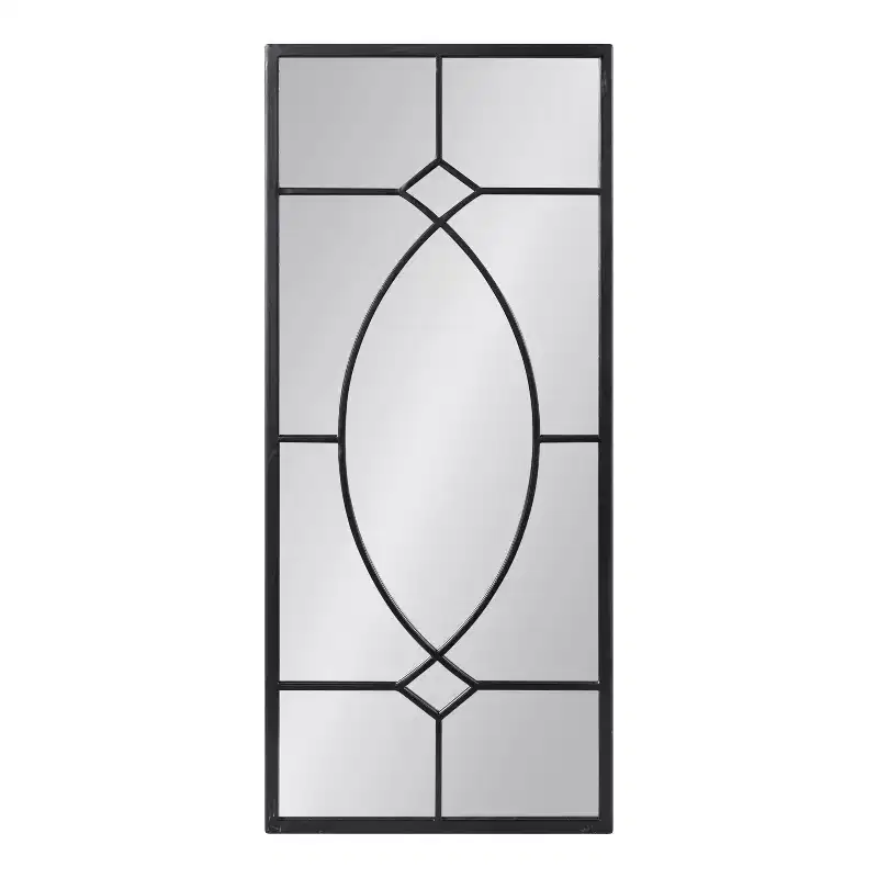 Kate and Laurel Bakersfield Rectangle Metal Decorative Mirror, 13x3, Black
