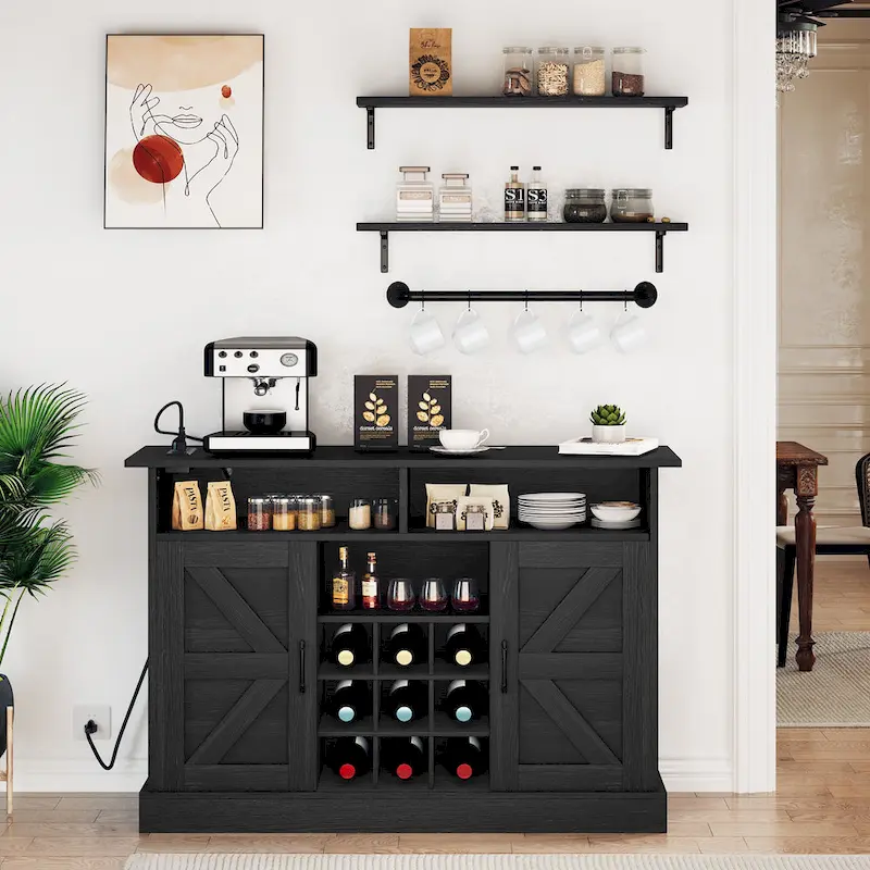 Moasis 52 Buffet Cabinet Farmhouse Coffee Bar Cabinet