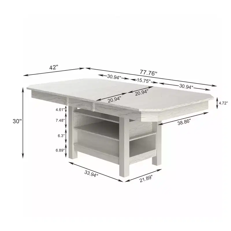 VECELO 5/7 Piece Extendable Dining Table Set, Rubber Wood Table with 4/6 Armless Upholstered Dining Chairs for Kitchen, Gray
