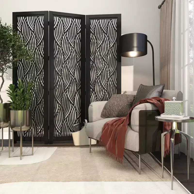 Olivia & May Wooden 3 Panel Room Divider Screen