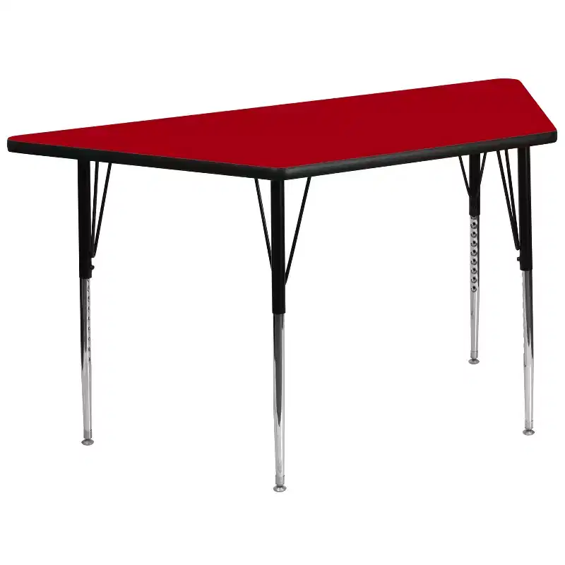 Emma and Oliver Mobile Trapezoid Grey HP Laminate Adjustable Activity Table