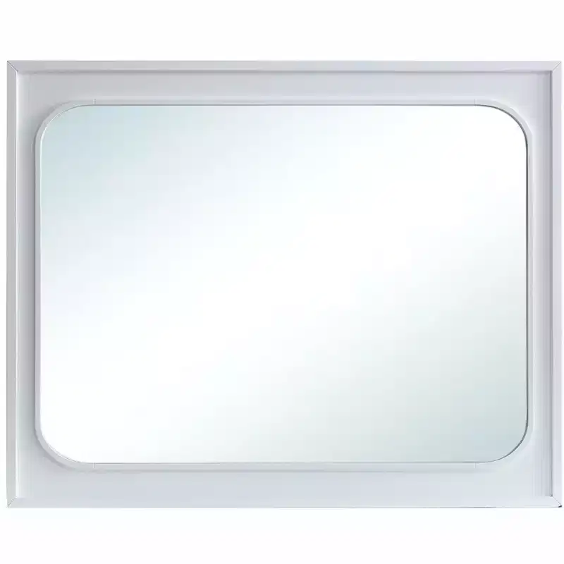 Passion Furniture Milan 45 in. W x 36 in. H Rectangle Wood Frame White Dresser Mirror